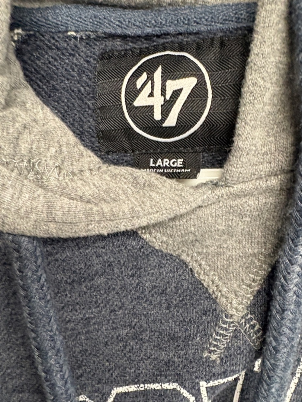 47 Brand Men's Navy and Gray Crewneck Sweater